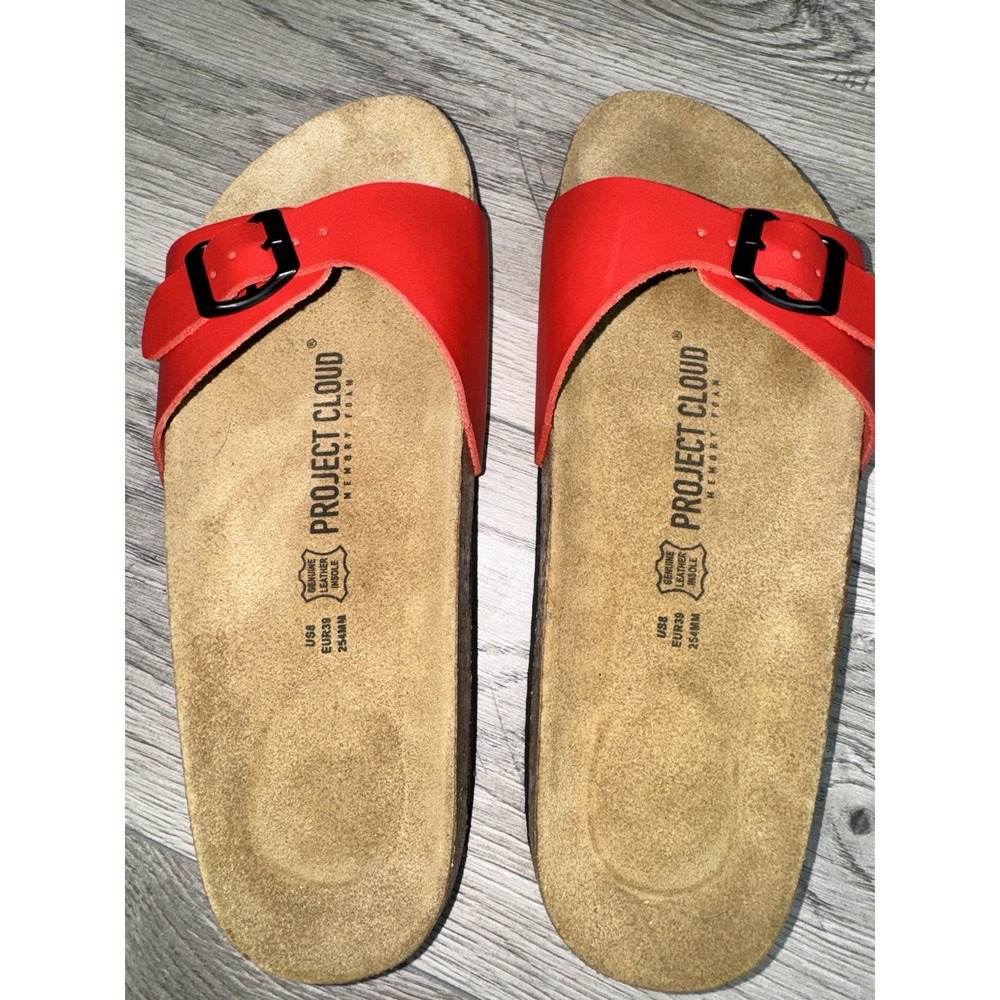 Project Cloud US 8 ~ EU 39 Soft Footbed And Memory Foam Leather Sandals Slippers